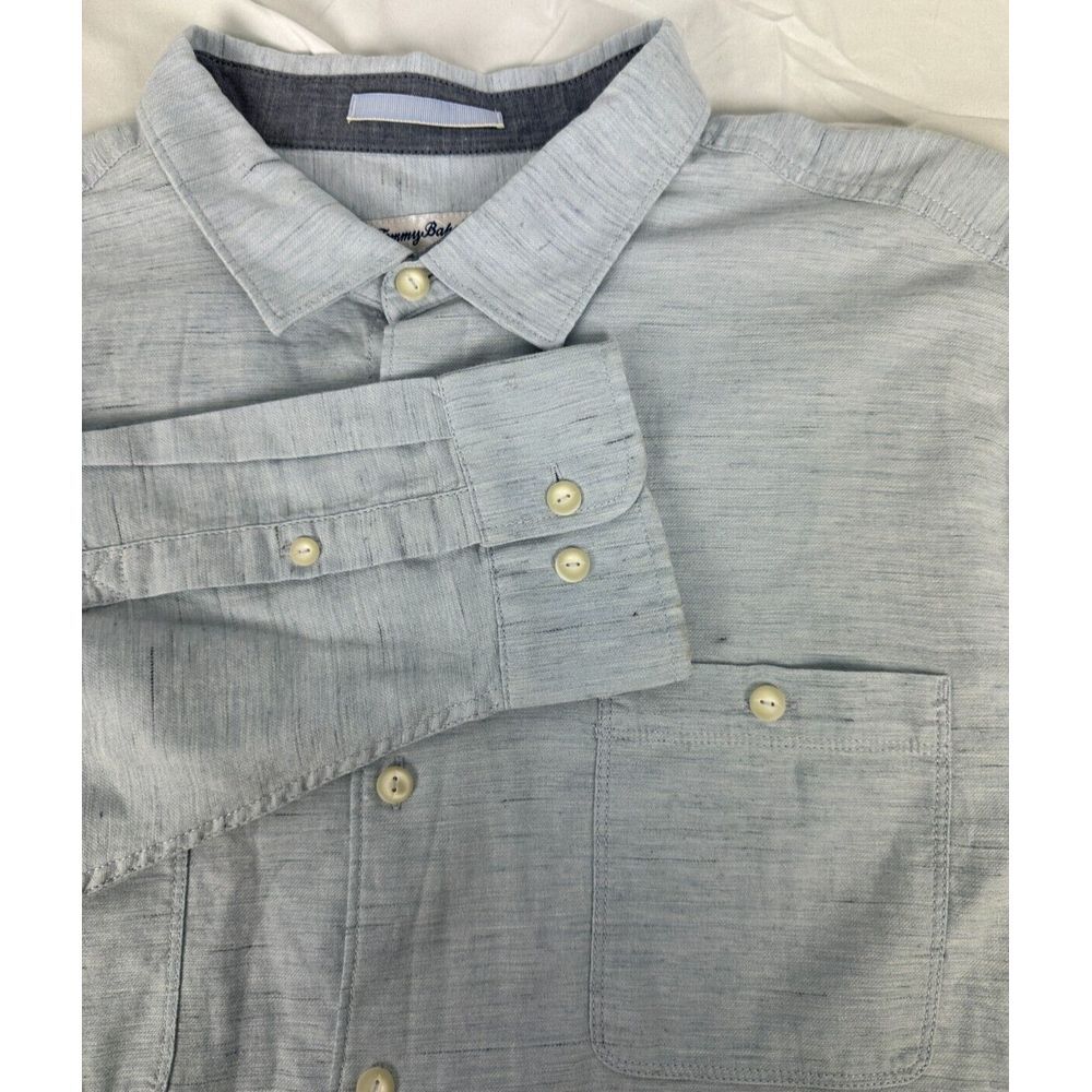 Tommy Bahama Men's Sorrento Sand 2XL Ocean blue long sleeve button front‎ shirt